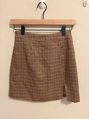 Vici Plaid Mini Skirt in Brown